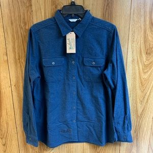 Woolrich Womens Blue Pearl Snap Western Shirt L